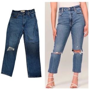 Abercrombie & Fitch the ankle straight ultra‎ high rise jeans denim size 2 / 26